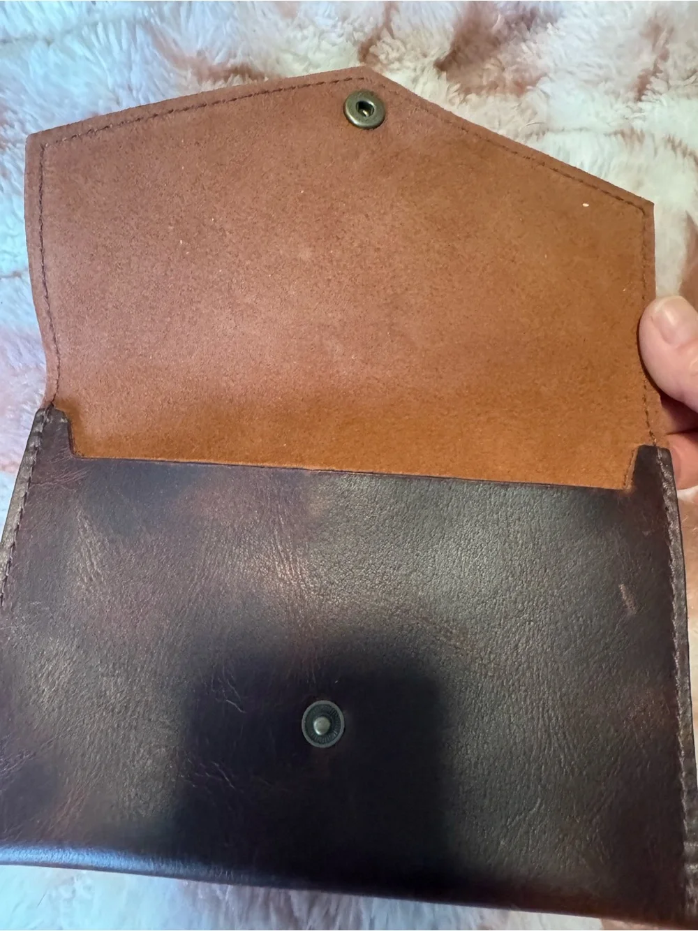 Portland Leather Envelope Wallet - Dark Brown - Picture 3 of 5